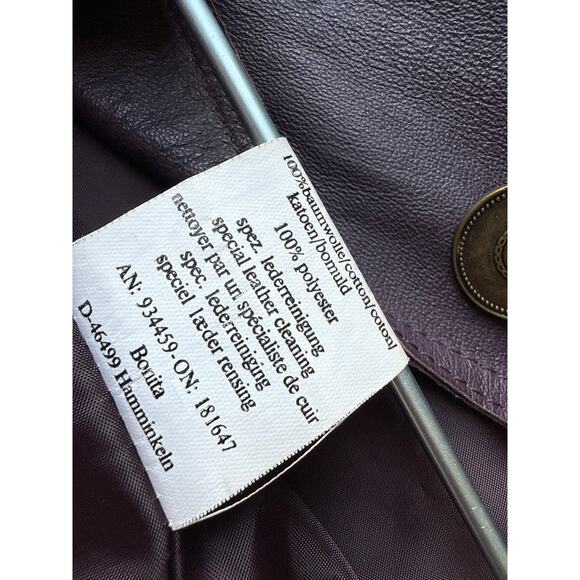 Bonita Purple Leather Blazer Size Medium - Picture 6 of 6
